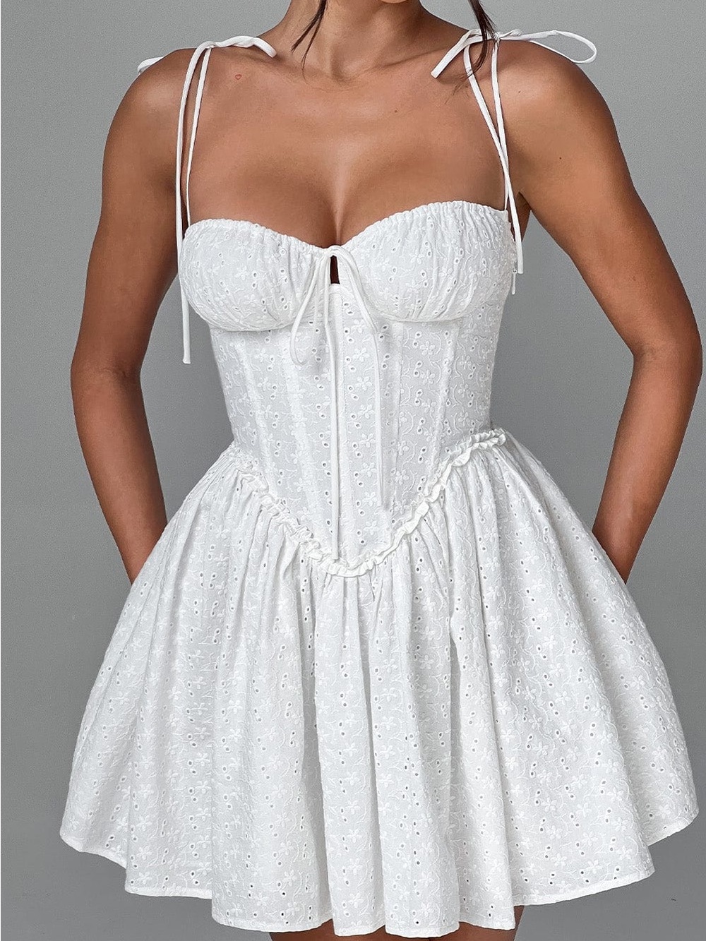 Babyboo Phoebe Mini Dress - Ivory